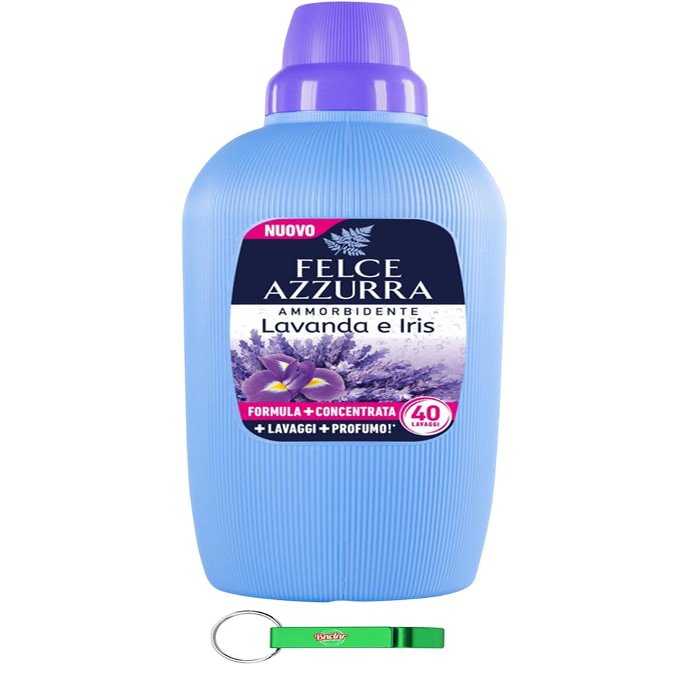 6x Felce Azzurra Fabric Softener with Lavender and Iris, 2 L, 40 Washes + Free Beni Culinari Keychain