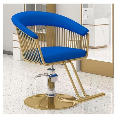 Professional Rotating Barber Chair with Hydraulic Pump, Blue