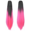 24-Inch Curly Brown Ombre Claw Ponytail Synthetic Clip-In Hair Extension for Effortless Style (Straight 1BTPINK) view 1