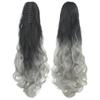 24-Inch Curly Brown Ombre Claw Ponytail Synthetic Clip-In Hair Extension for Effortless Style (Straight 1BTPINK) view 4