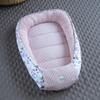 LOOLAY Pink Floral/Dusty Rose Waffle Piqué Organic Cotton Baby Nest for Newborns, Solo Nest view 2