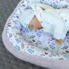 LOOLAY Pink Floral/Dusty Rose Waffle Piqué Organic Cotton Baby Nest for Newborns, Solo Nest view 4
