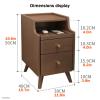 FBHDKJNFG Bedroom Nightstand with Large-Capacity Storage, Beige, 40 × 40 × 50 cm view 2