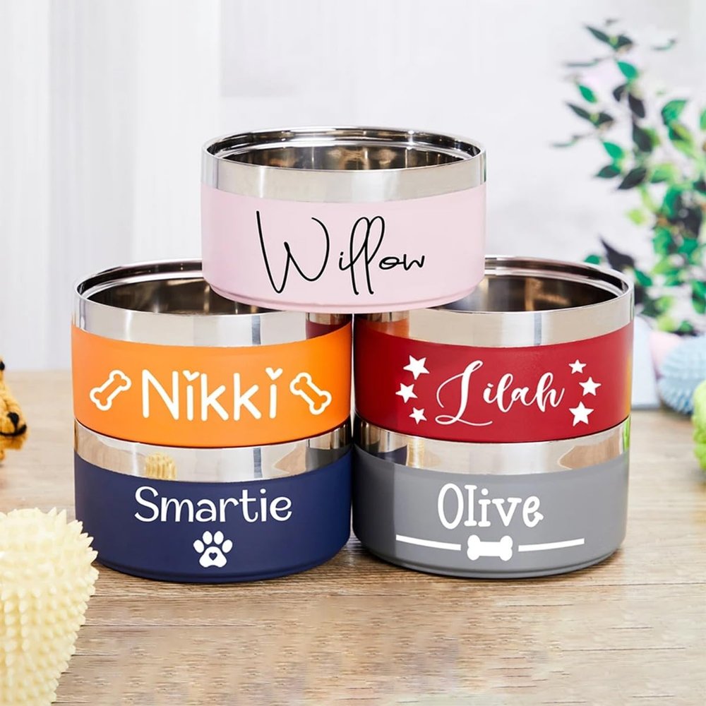 Personalized Stainless Steel Dog Bowl with Name (18 cm)