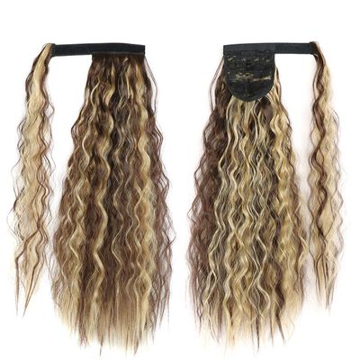 61 cm Heat-Resistant Corn-Wave Synthetic Curly Ponytail Extension with Velcro