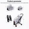 Double Pet Stroller for 2 Dogs and Cats with Removable Carrier view 2
