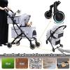 Double Pet Stroller for 2 Dogs and Cats with Removable Carrier view 4