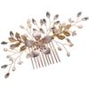Bridal Hair Comb with Flowers and Pearls view 1