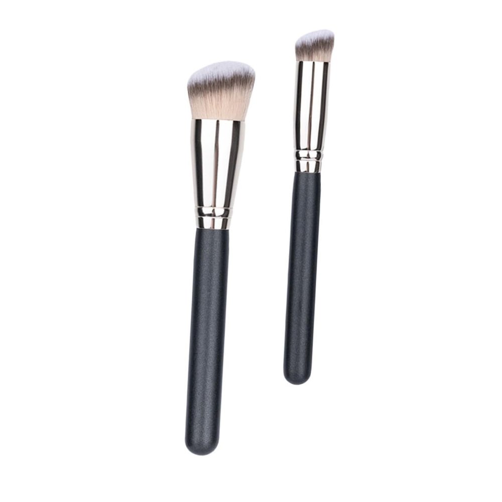 SOESFOUFU 2-Piece Makeup Brush Set with 270° Round-Head Concealer and Foundation Brushes