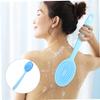 Silicone Bath Brush with Long Handle, Blue view 2
