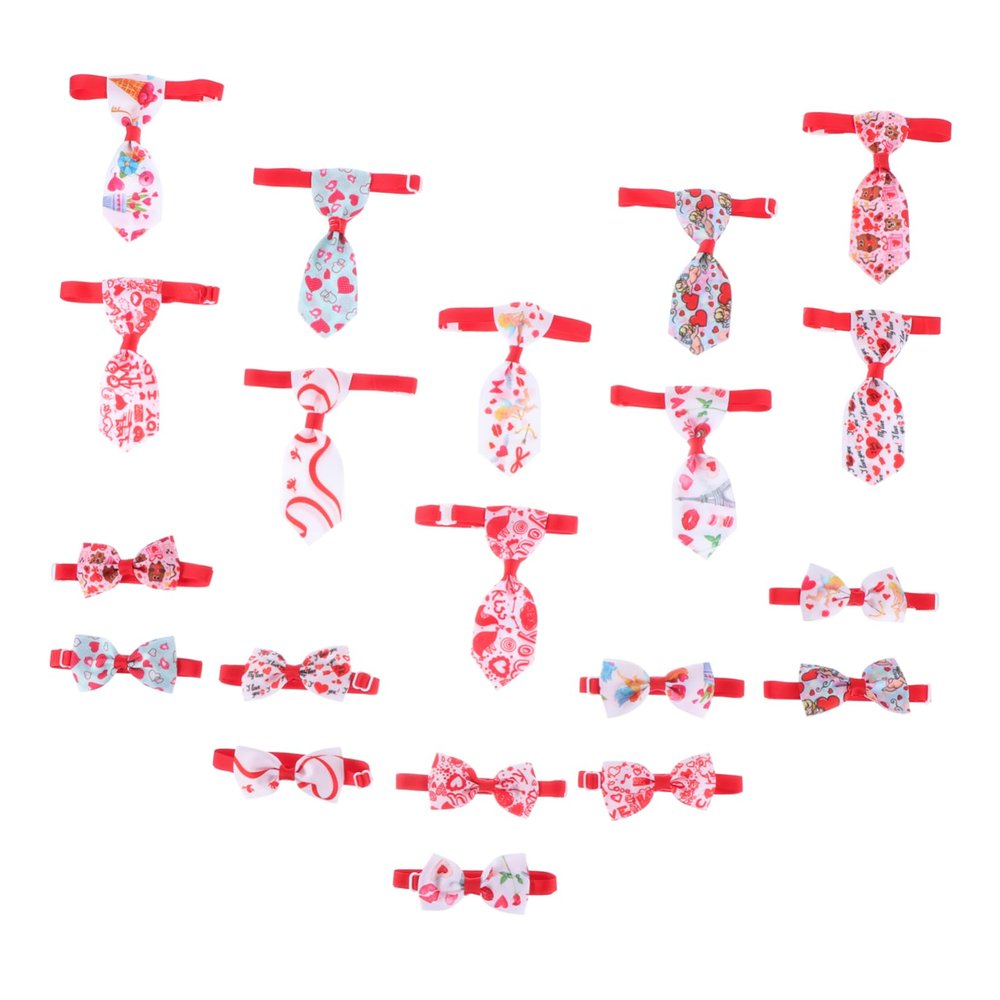 Supvox Adorable Valentine's Day Pet Bow Tie Set for Dogs and Cats