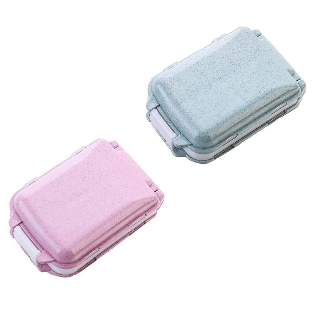 FRCOLOR 2 Sets Portable Pill Organizers, 4-Piece Medication Storage Cases