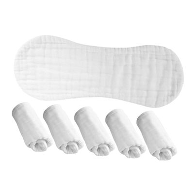 SECFOU Cotton Muslin Cloths for Babies, 6-Pack, White