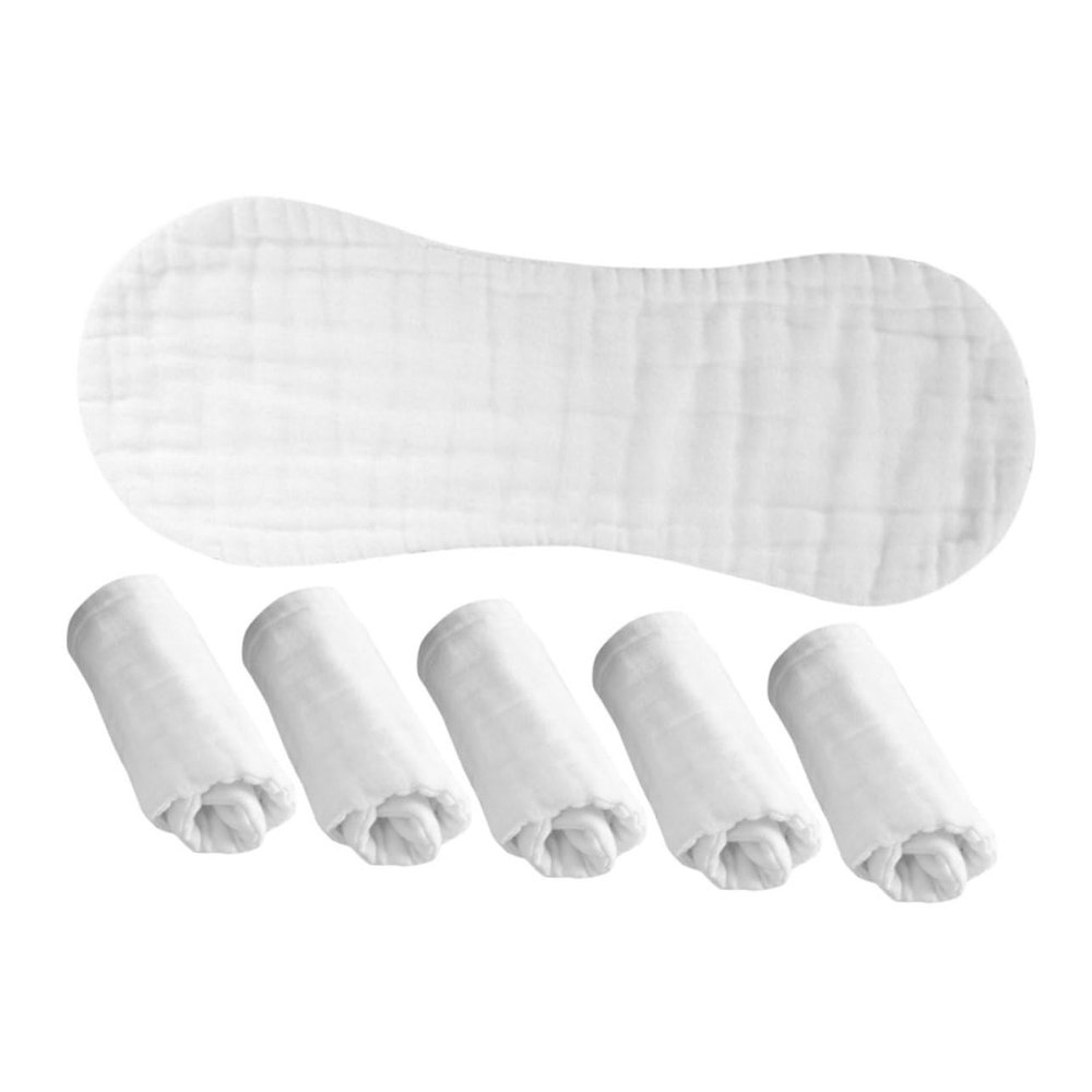 SECFOU Cotton Muslin Cloths for Babies, 6-Pack, White