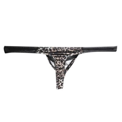 Men's Leopard Personalized Low-Rise Sport Briefs, Black, M
