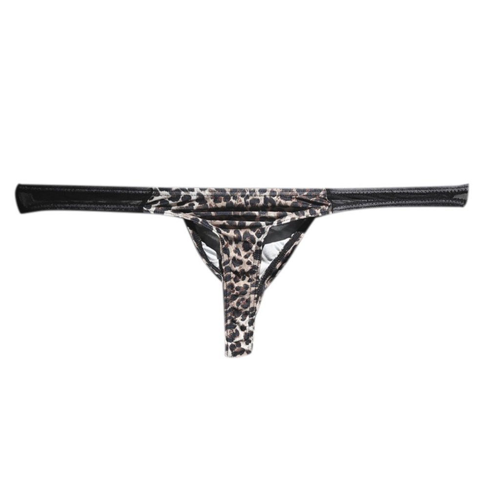 Men's Leopard Personalized Low-Rise Sport Briefs, Black, M