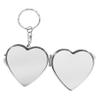 minkissy Heart-Shaped Silver Metal Compact Travel Mirror view 1