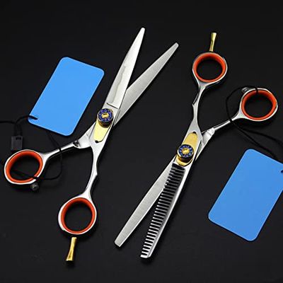 Professional 6-Inch Japanese 440C Steel Hair Cutting and Thinning Scissors Set