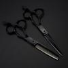 6-Inch Hair Cutting Scissors, Professional Japanese 440C Steel, Black Hairdressing and Thinning Shears Set view 1