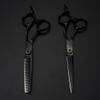 6-Inch Hair Cutting Scissors, Professional Japanese 440C Steel, Black Hairdressing and Thinning Shears Set view 3