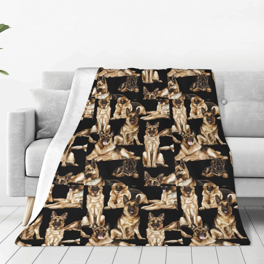 Anceky German Shepherd Throw Blanket for All Seasons, Anti-Pilling Flannel, Ultra-Soft Microfiber, for Bed, Couch, and Travel