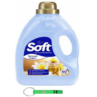6x Soft Argan Fabric Softener with Argan Oil, 50 Washes, 2,750 ml + Free Beni Culinari Keychain