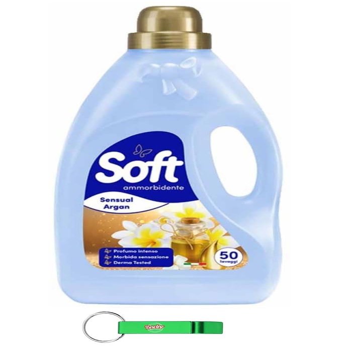 6x Soft Argan Fabric Softener with Argan Oil, 50 Washes, 2,750 ml + Free Beni Culinari Keychain