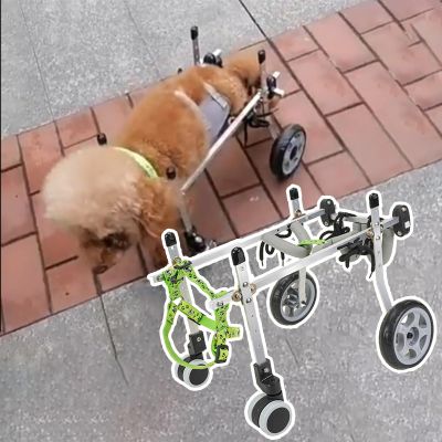 Dog Wheelchair Cart for Puppies and Dogs, Adjustable 4-Wheel Pet Bicycle Trailer, All-Terrain Mobility Cart for Injured Small Dogs, Front (M)