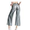 GAYLOP Natural Latex Flared Leggings, Loose-Fit Pants, Zipperless, Red, M view 3