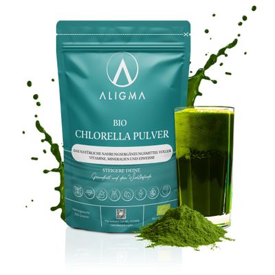 Aligma Organic Chlorella Powder, 250 g – Vegan Protein Algae Greens