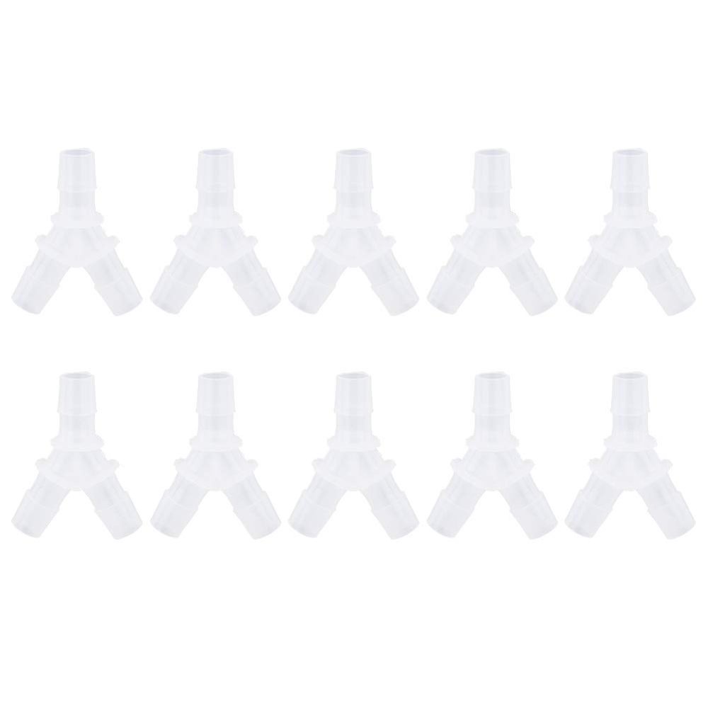 Bognajin 10-Pack Soft Hose Connectors, Y-Connector for Aquarium Air Pump