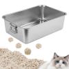 FewNvWa Open Cat Litter Box for Pets, Suitable for All Cat Breeds, L view 3