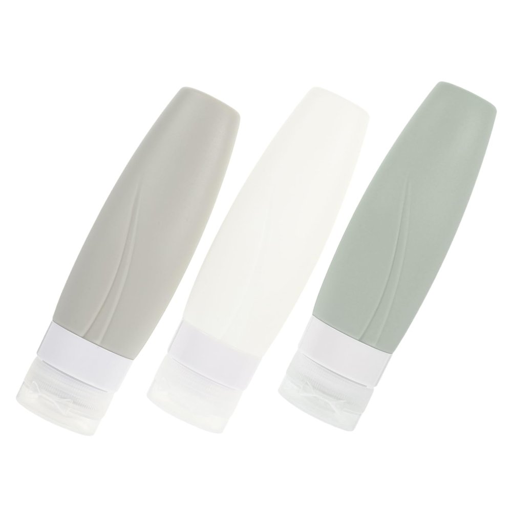 VINTORKY 3-Pack Refillable Silicone Travel Bottles, 90 ml