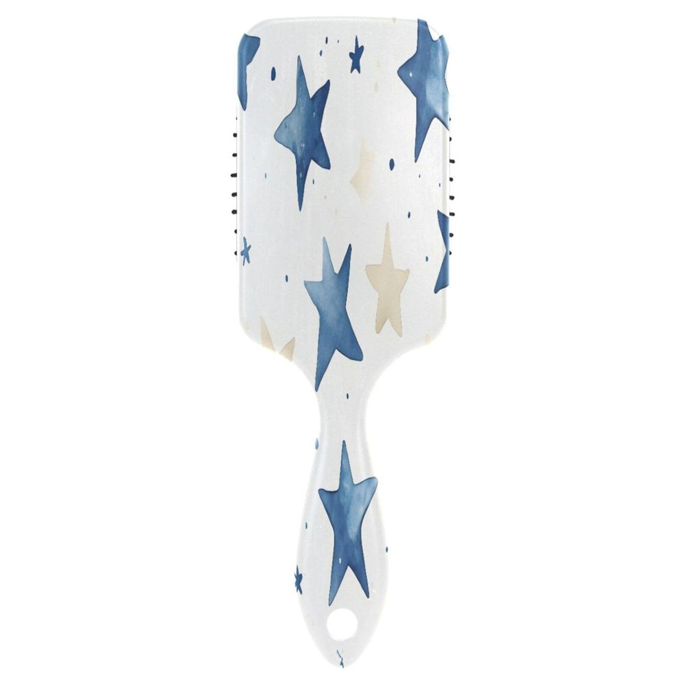 Watercolor Stars White Hair Massage Brush, Antistatic Women's Comb, Travel Hair Brush
