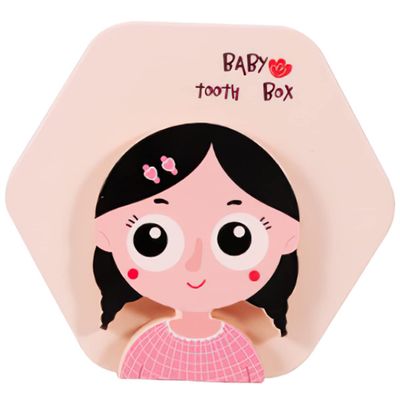 ibasenice Pink Wooden Baby Tooth Keepsake Box for Girls