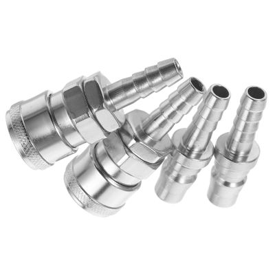 Pneumatic Straight Connectors, 2-Piece, 8 mm, Steel and Zinc Alloy