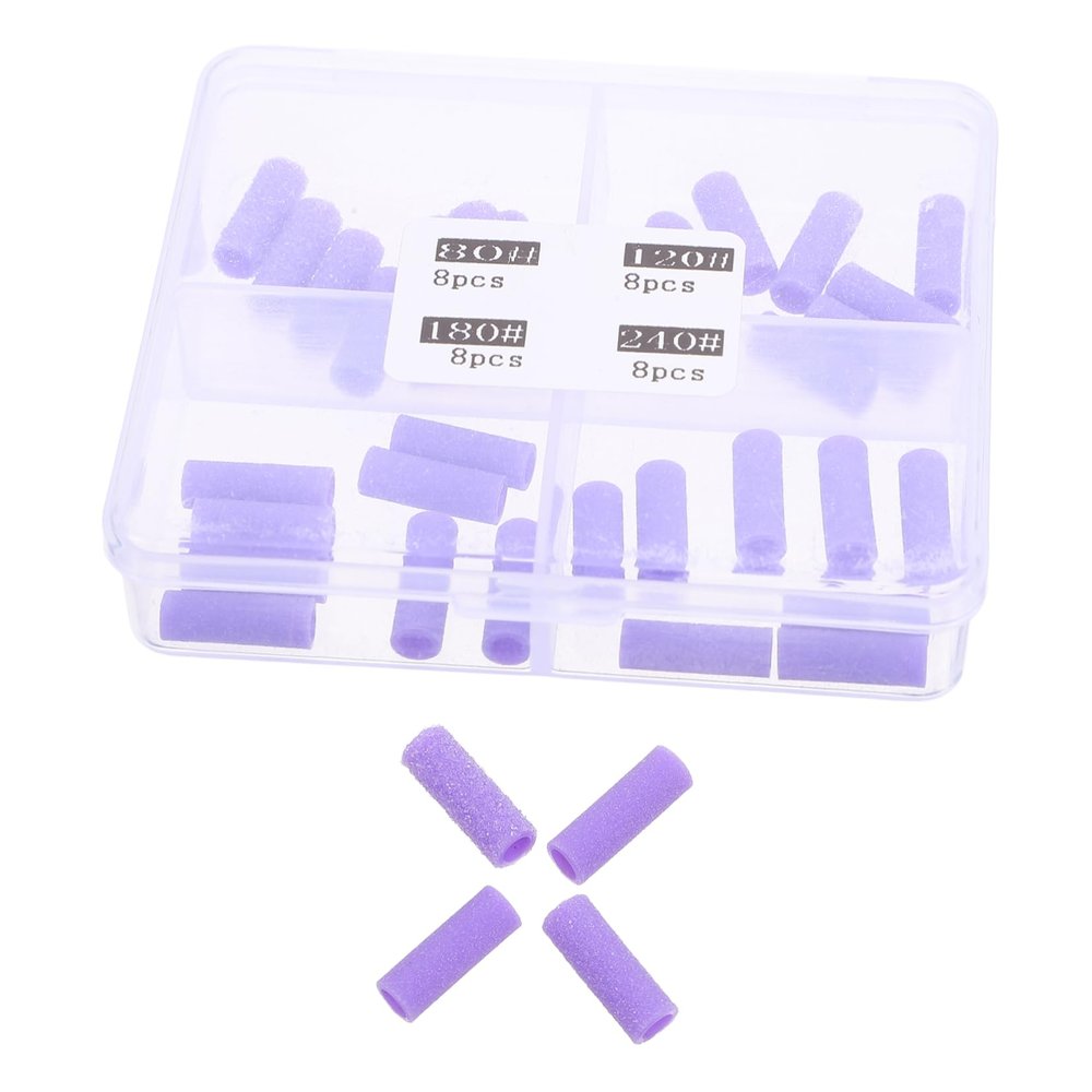VINTORKY 32-Piece Purple Sanding Bands for Nail Drill