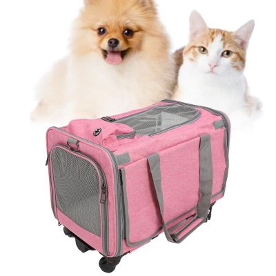 Airline-Approved Rolling Pet Carrier with Wheels