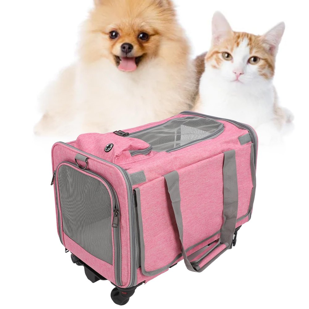 Airline-Approved Rolling Pet Carrier with Wheels