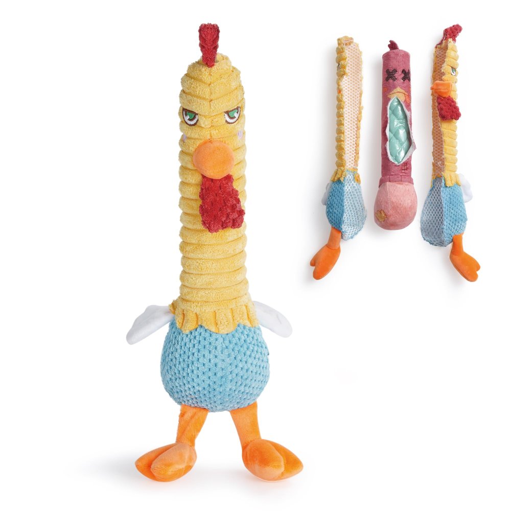 Nocciola Squeaky Chicken Dog Toy