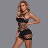 Women's Sexy Lingerie Bodysuit Set (Black, 8944B) view 3