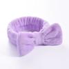 UYFRD Women's Headband with Solid Bow, Coral Fleece, Makeup, Spa, Washing, Face, Turban, Head Wrap, Girls, Hair Towel, Accessory, Headband, Hair Ties (Purple) view 1