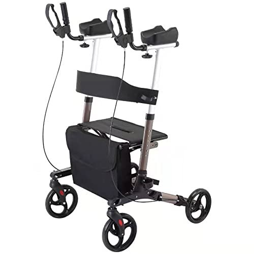 Deluxe Lightweight Folding Rollator Walker with 4 Wheels