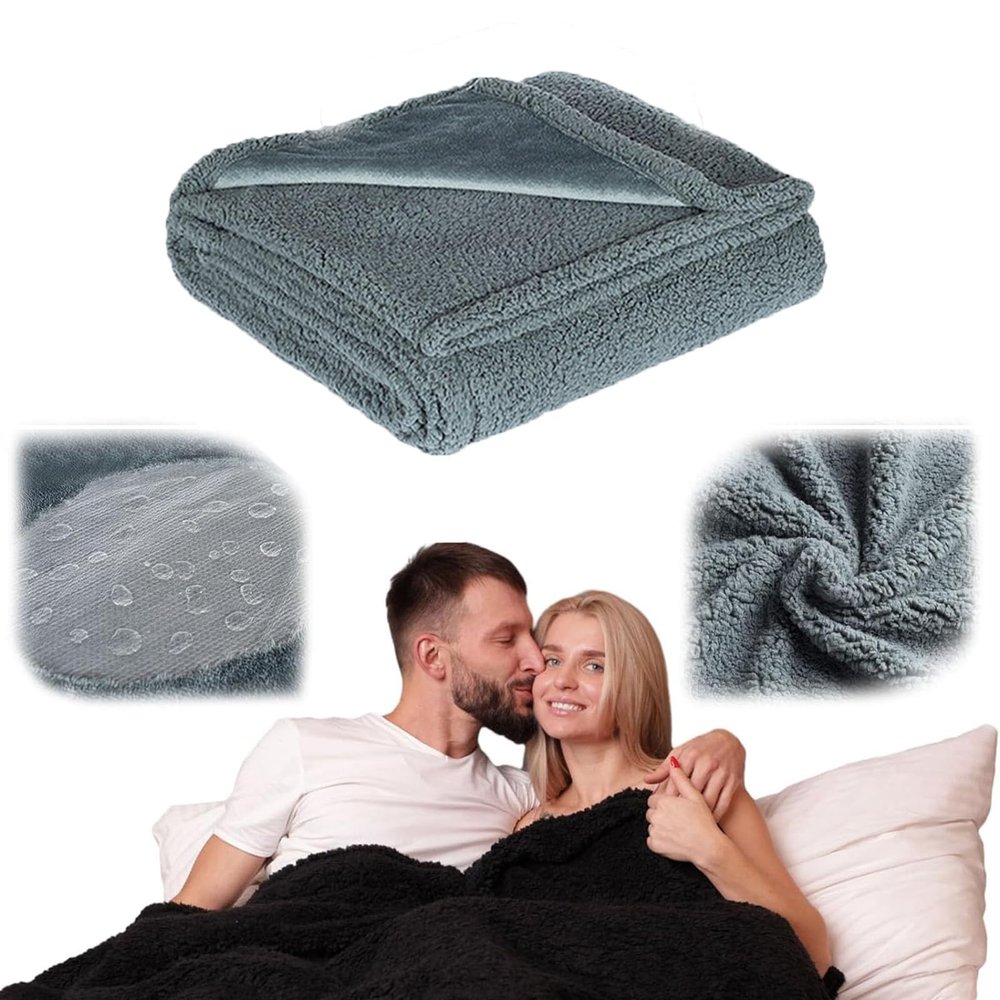 Waterproof Love Blanket for Bedtime, Double Flannel Cotton and Sherpa, Black XS (20 x ...)