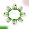 24-Piece St. Patrick’s Day Press-On Nails, Green Clover, Short Coffin Style view 3
