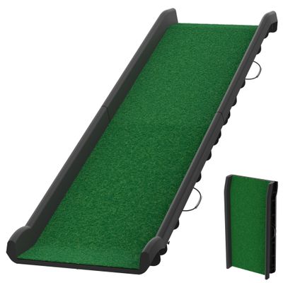 YRHome Foldable Dog Car Ramp, 156 x 40 cm, Non-Slip, 90 kg, Green
