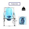 Height-Adjustable Commode Chair with Bucket, Seat and Lid view 4