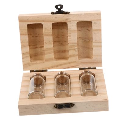 Wooden Glass Keepsake Bottle for Umbilical Cords, Baby Hair, and Baby Teeth
