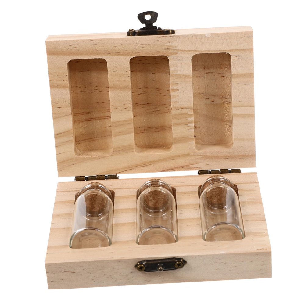 Wooden Glass Keepsake Bottle for Umbilical Cords, Baby Hair, and Baby Teeth