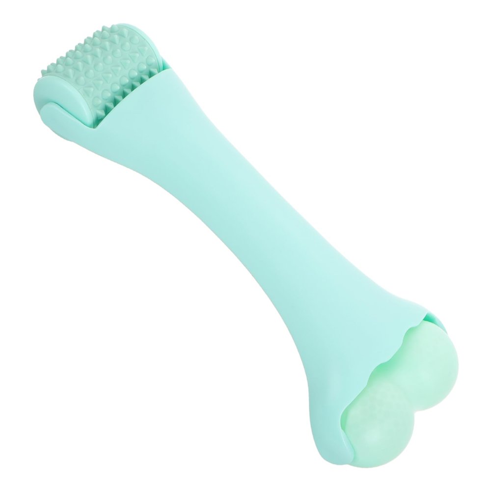 Handheld Double-Head Facial Roller in Green for Skincare
